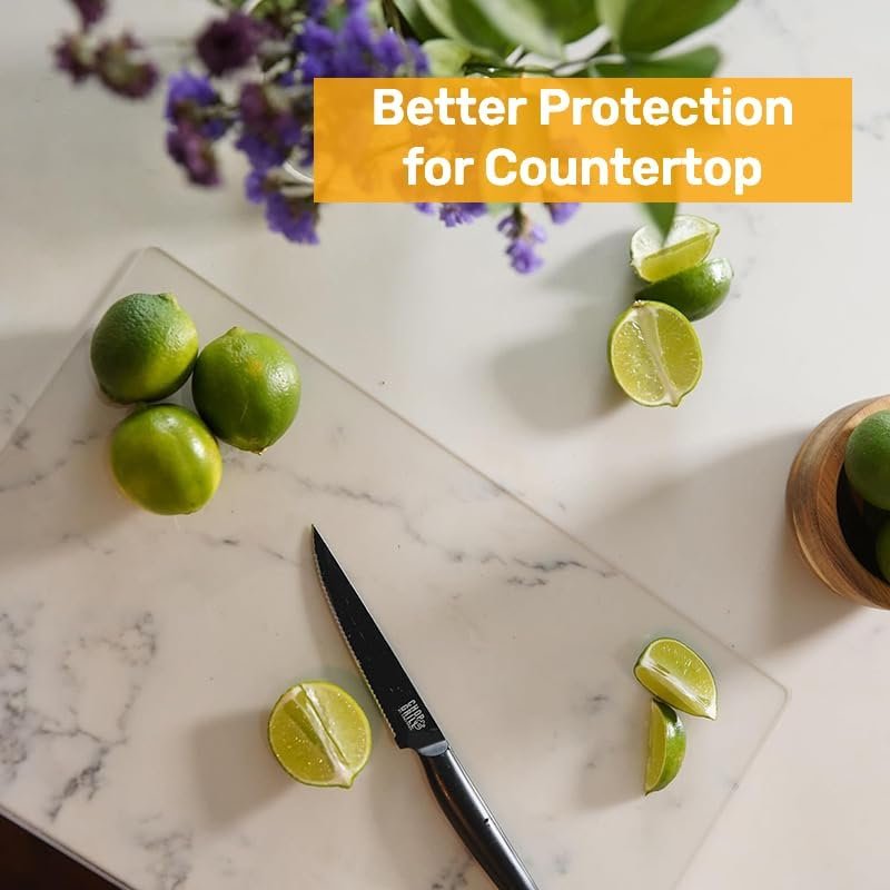 Acrylic Cutting Board with Counter Lip, 24x18 Inch Clear Cutting Boards for Kitchen Counter, Large Cutting Board Non Slip for Countertop Protector, Apartment Essentials Kitchen Decor Gifts - Image 3