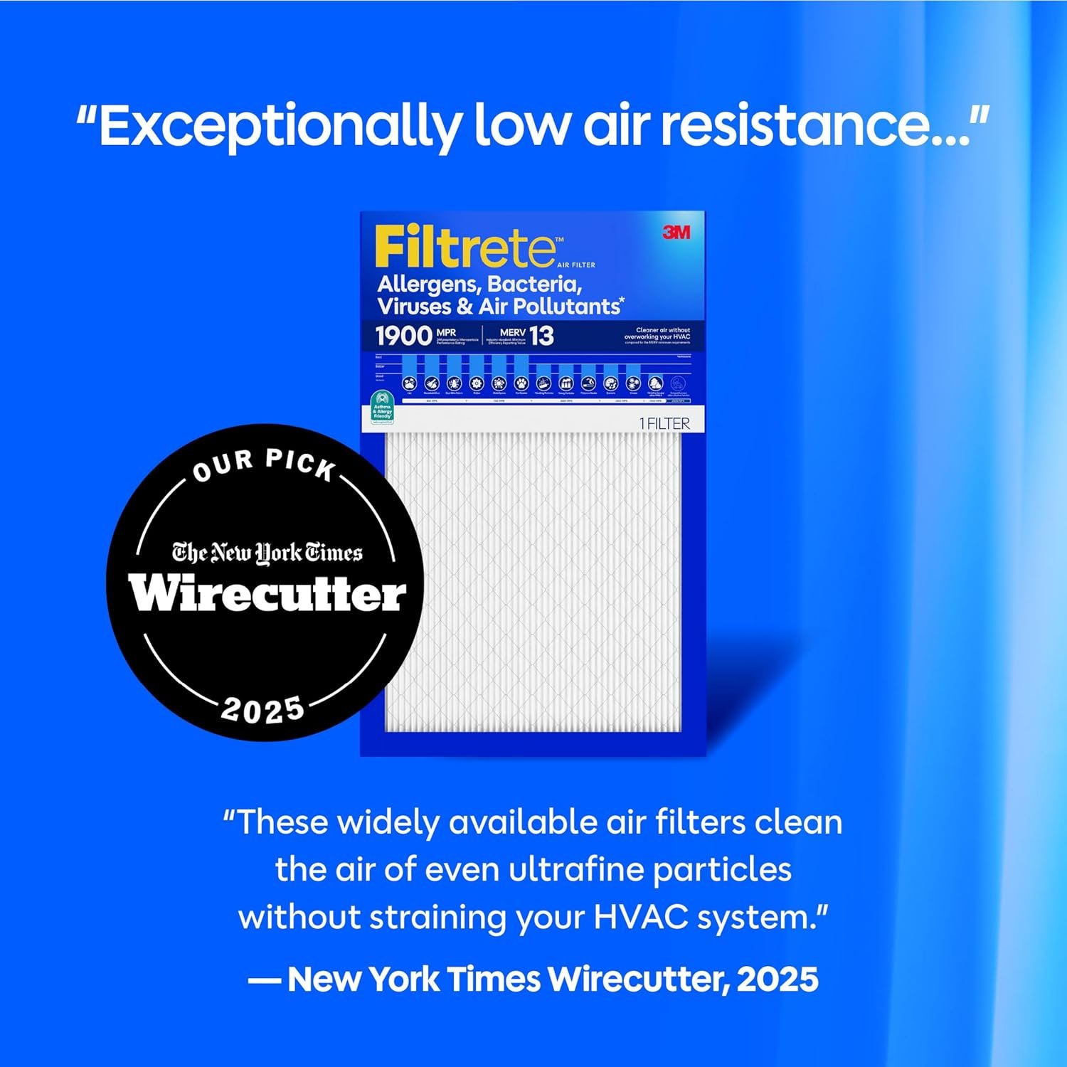 Filtrete 24x24x1 Air Filter, MERV 13 MPR 1900, Allergens, Bacteria, Viruses & Air Pollutants, 3-Month ACFurnace Filters, Cleaner Air Reliable Airflow, 2 HVAC Filters(Act Size 23.81x23.81x0.78 in) - Image 2