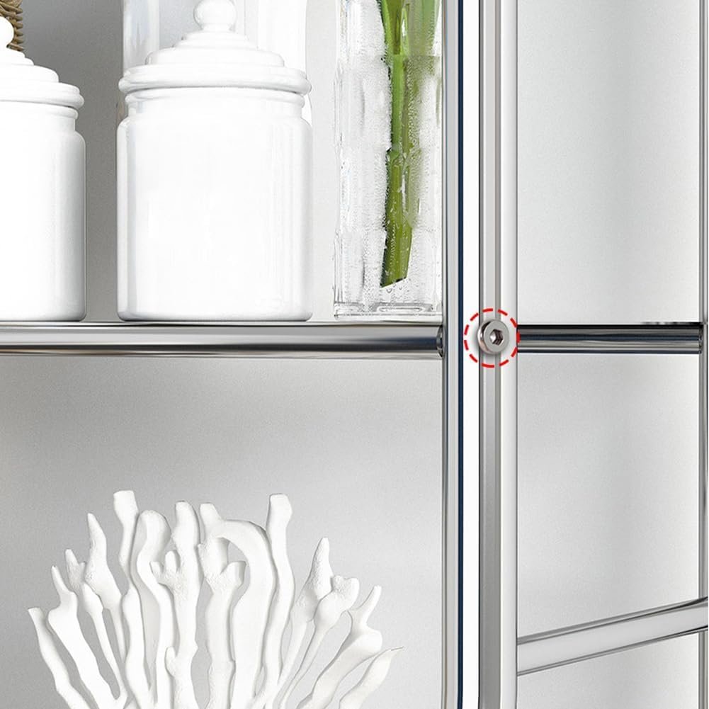 MegaChoice 3-Tier Over The Toilet Storage, Over Toilet Bathroom Organizer, Freestanding Metal Bathroom Shelves, Over The Toilet Organizer with Hooks and Paper Holder, Space-Saving, White - Image 5