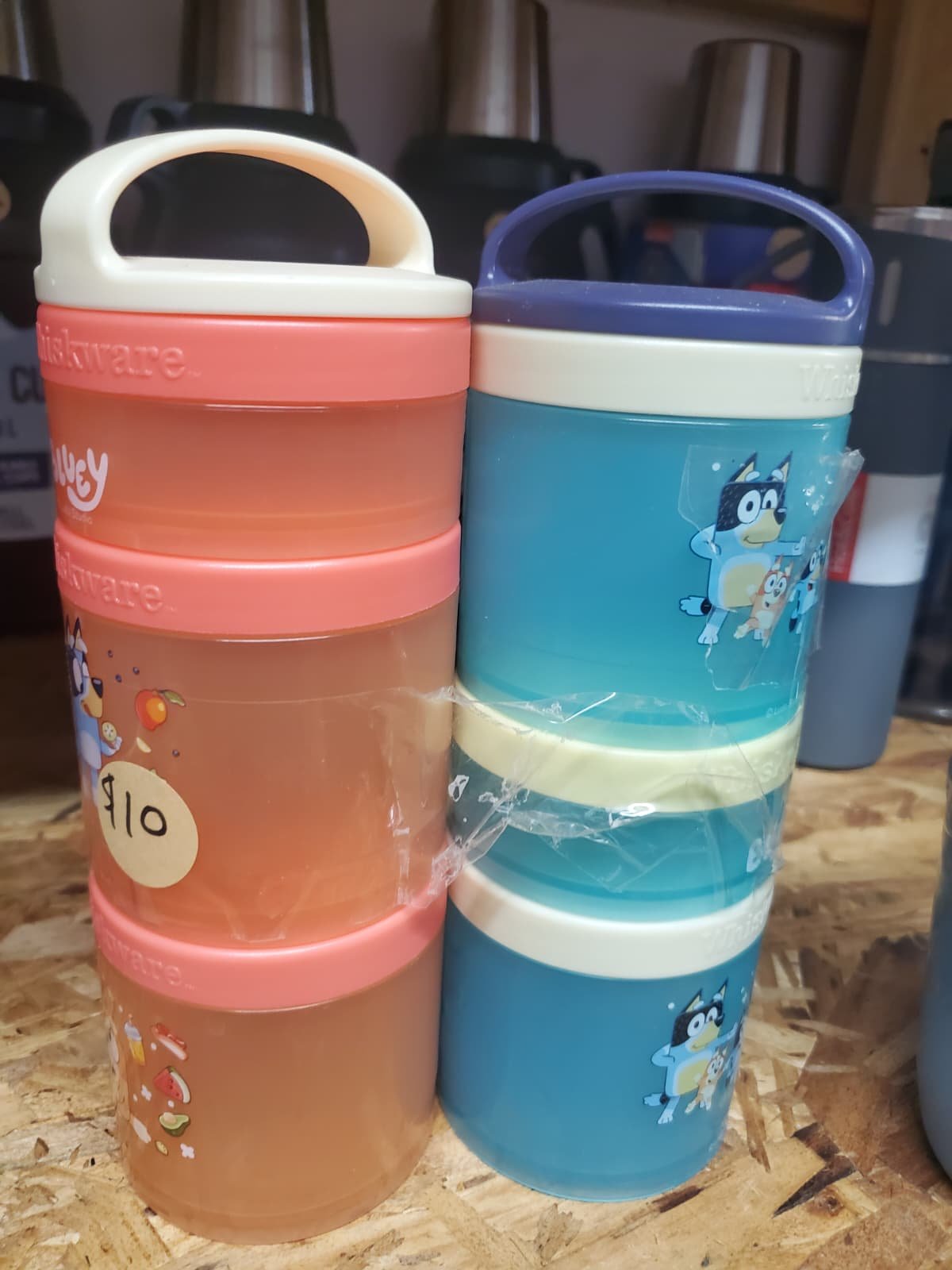Bluey Whiskware snack container Purple and Teal