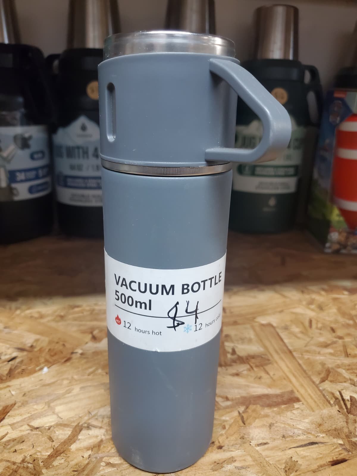 500ml Vacuum Insulated Cup - Stainless Steel Thermal Bottle, Portable Vacuum Mug Flask for Outdoor Activities - Keeps Beverages Hot or Cold for Hours(Grey)