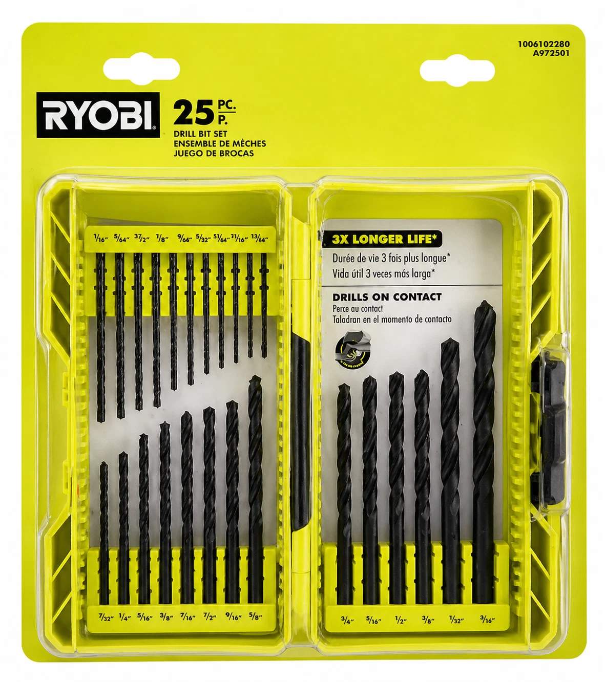 RYOBI - Black Oxide Hex Shank Twist Drill Bit Set (25-Piece)