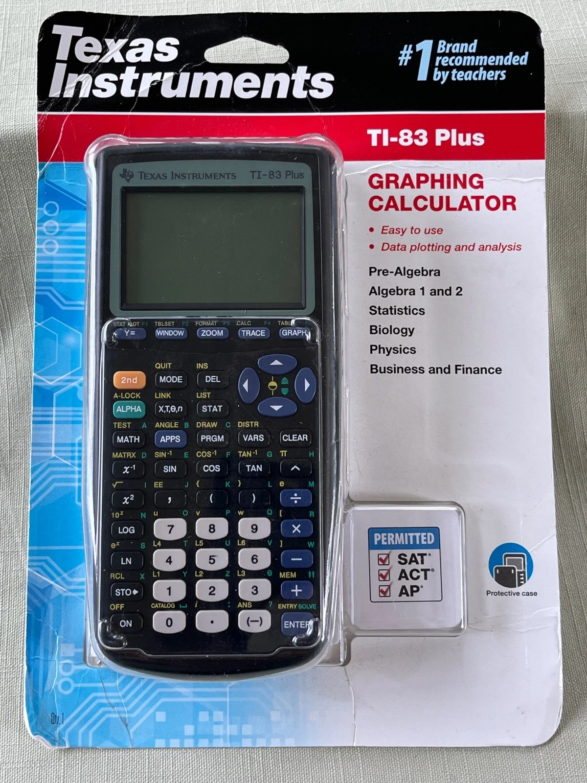 Texas Instruments TI-83 Plus Graphing Calculator For School Math Test Black
