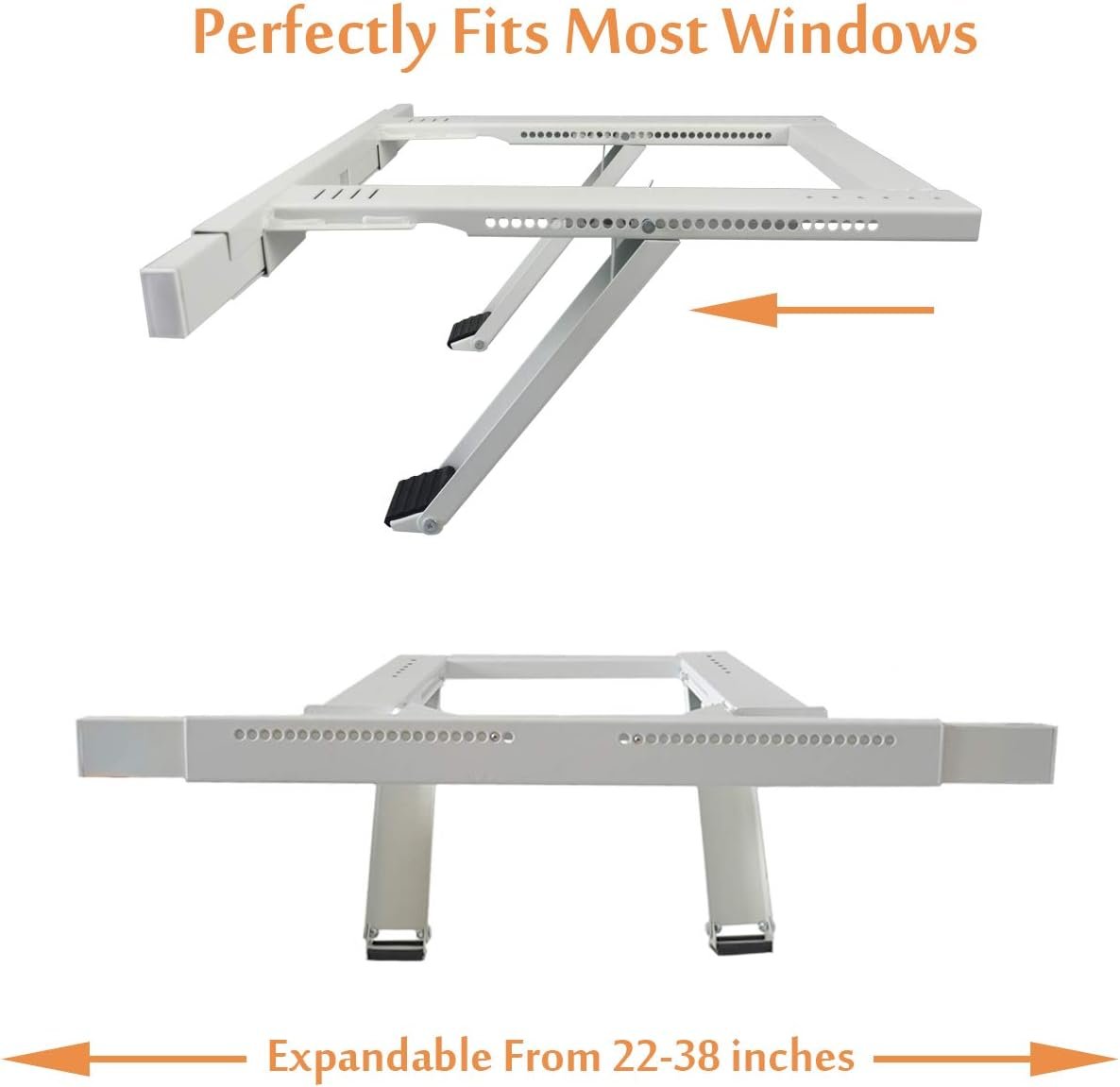 Jeacent Universal Window Air Conditioner Support Bracket No Drilling ,No Tools, Heavy-Duty Window AC Bracket Supports Up to 200lbs, Fits Single or Double Hung Windows