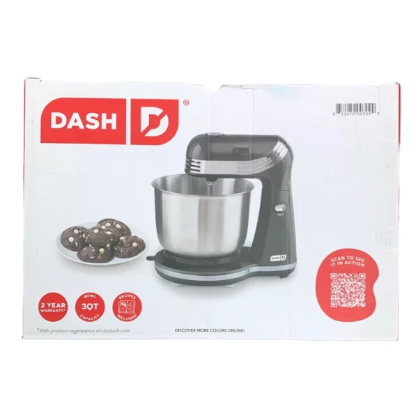 Dash Everyday Electric Stand Mixer, 6-Speed, 3-Quart Bowl, Black